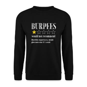 Burpees - Sweat-shirt Unisexe - noir - Devant - Alina (178cm) & Michal (187cm)