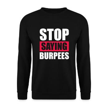 Burpees Fitness Burpee Strength Training Gift - Unisex Sweatshirt - black - Front - Alina (178cm) & Michal (187cm)