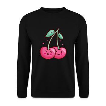 Cherry Cherry Tree Cherry Blossom Fruit Gift - Unisex Sweatshirt - black - Front - Alina (178cm) & Michal (187cm)