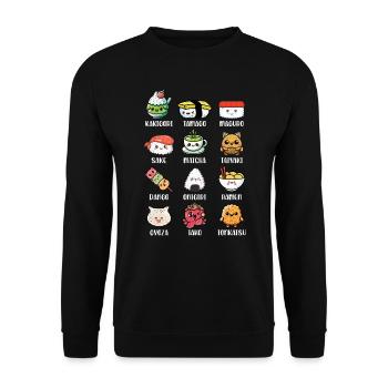 Sushi - Sweat-shirt Unisexe - noir - Devant - Alina (178cm) & Michal (187cm)