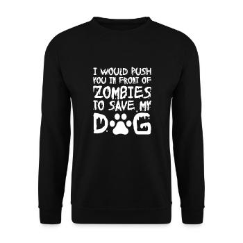 Zombie Zombie-Jäger Zombieapokalypse Geschenk - Unisex Pullover - Schwarz - Vorne - Alina (178cm) & Michal (187cm)
