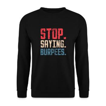 Burpees - Sweat-shirt Unisexe - noir - Devant - Alina (178cm) & Michal (187cm)