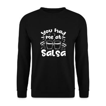 Salsa Dancing Cuba Dance Latino Dance Class Gift - Unisex Sweatshirt - black - Front - Alina (178cm) & Michal (187cm)