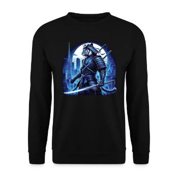 Samurai Ronin Sword Fighting Warrior Gift - Unisex Sweatshirt - black - Front - Alina (178cm) & Michal (187cm)