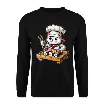Sushi - Sweat-shirt Unisexe - noir - Devant - Alina (178cm) & Michal (187cm)