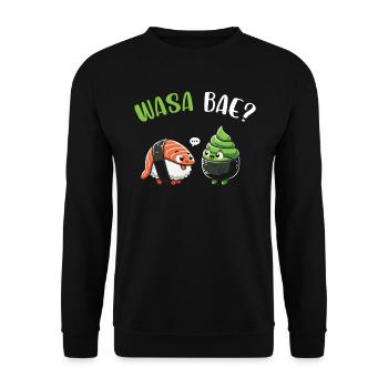 Sushi Essen Japan Nigiri Geschenk - Unisex Pullover - Schwarz - Vorne - Alina (178cm) & Michal (187cm)