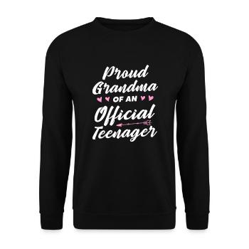 Teenager Teenie Teen Teens Teeny Geschenk - Unisex Pullover - Schwarz - Vorne - Alina (178cm) & Michal (187cm)