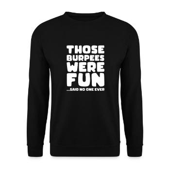 Burpees Fitness Burpee Cadeau de musculation - Sweat-shirt Unisexe - noir - Devant - Alina (178cm) & Michal (187cm)