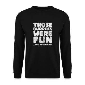 Burpees - Sweat-shirt Unisexe - noir - Devant - Alina (178cm) & Michal (187cm)