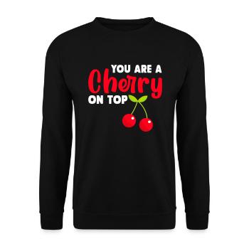 Kirsche Kirschbaum Kirschblüte Frucht Geschenk - Unisex Pullover - Schwarz - Vorne - Alina (178cm) & Michal (187cm)
