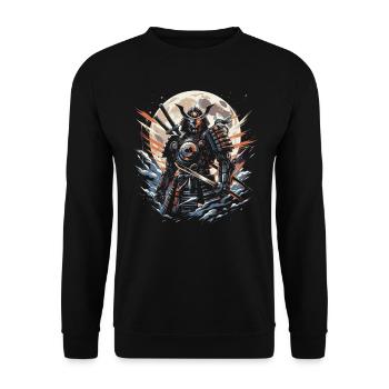 Samurai Ronin Schwertkampf Krieger Geschenk - Unisex Pullover - Schwarz - Vorne - Alina (178cm) & Michal (187cm)