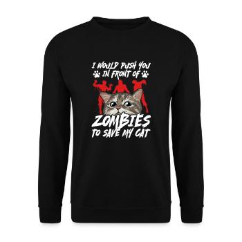 Zombie Zombie-Jäger Zombieapokalypse Geschenk - Unisex Pullover - Schwarz - Vorne - Alina (178cm) & Michal (187cm)