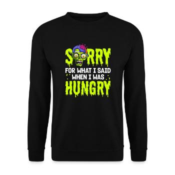 Zombie Zombie-Jäger Zombieapokalypse Geschenk - Unisex Pullover - Schwarz - Vorne - Alina (178cm) & Michal (187cm)