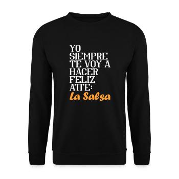 Salsa Dancing Cuba Dance Latino Dance Class Gift - Unisex Sweatshirt - black - Front - Alina (178cm) & Michal (187cm)