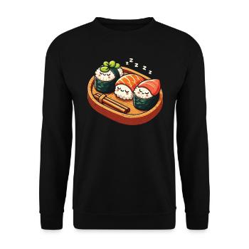 Sushi - Sweat-shirt Unisexe - noir - Devant - Alina (178cm) & Michal (187cm)