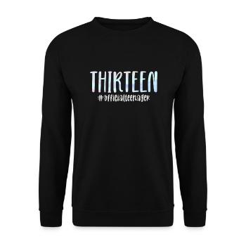 Teenager Teenie Teen Teens Teeny Geschenk - Unisex Pullover - Schwarz - Vorne - Alina (178cm) & Michal (187cm)