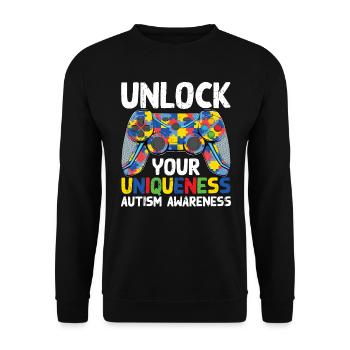 Autisme - Sweat-shirt Unisexe - noir - Devant - Alina (178cm) & Michal (187cm)