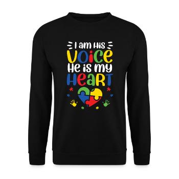 Autismus Awareness Day Autist Geschenk - Unisex Pullover - Schwarz - Vorne - Alina (178cm) & Michal (187cm)