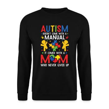 Autismus Awareness Day Autist Geschenk - Unisex Pullover - Schwarz - Vorne - Alina (178cm) & Michal (187cm)