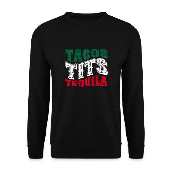 Tequila Sunrise Booze Party Mexico Gift - Unisex Sweatshirt - black - Front - Alina (178cm) & Michal (187cm)