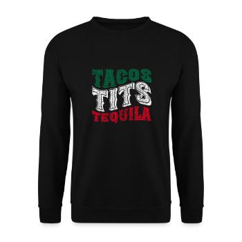 Tequila - Unisex Sweatshirt - black - Front - Alina (178cm) & Michal (187cm)