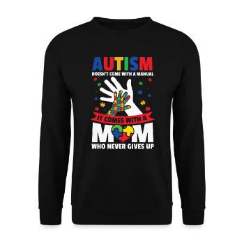 Autismus Awareness Day Autist Geschenk - Unisex Pullover - Schwarz - Vorne - Alina (178cm) & Michal (187cm)