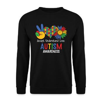 Autisme - Sweat-shirt Unisexe - noir - Devant - Alina (178cm) & Michal (187cm)