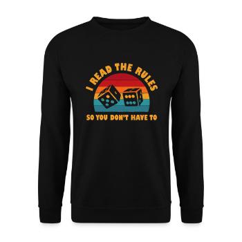 Board Game Board Games Game Night Games Gift - Unisex Sweatshirt - black - Front - Alina (178cm) & Michal (187cm)