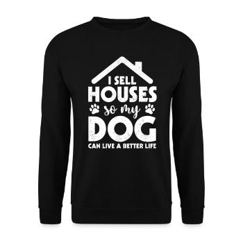 Immobilienmakler - Unisex Pullover - Schwarz - Vorne - Alina (178cm) & Michal (187cm)