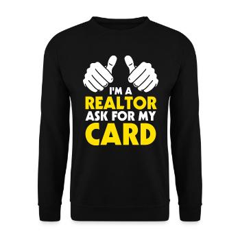 Agent immobilier Agent immobilier Cadeau - Sweat-shirt Unisexe - noir - Devant - Alina (178cm) & Michal (187cm)