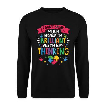 Autismus Awareness Day Autist Geschenk - Unisex Pullover - Schwarz - Vorne - Alina (178cm) & Michal (187cm)