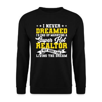 Immobilienmakler - Unisex Pullover - Schwarz - Vorne - Alina (178cm) & Michal (187cm)
