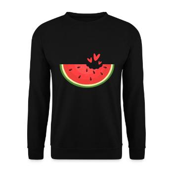 Melon pastèque Fruit d’été Cadeau végétalien - Sweat-shirt Unisexe - noir - Devant - Alina (178cm) & Michal (187cm)
