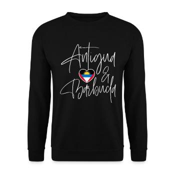 Antigua Barbuda Caribbean Island Holiday Gift - Unisex Sweatshirt - black - Front - Alina (178cm) & Michal (187cm)