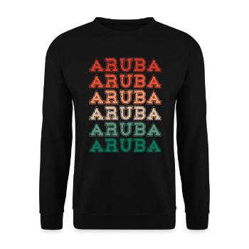 Aruba Caribbean Summer Ocean Beach Gift - Unisex Sweatshirt - black - Front - Alina (178cm) & Michal (187cm)