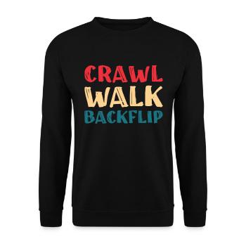 Backflip Salto Akrobatik Parkour Turnen Geschenk - Unisex Pullover - Schwarz - Vorne - Alina (178cm) & Michal (187cm)