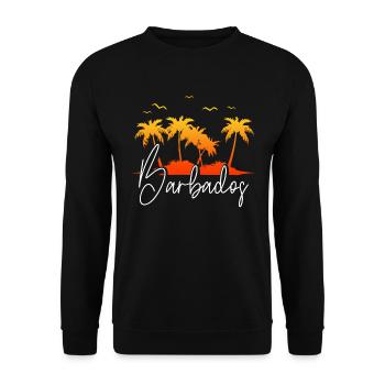 Barbados Karibik Bajan Urlaub Geschenk - Unisex Pullover - Schwarz - Vorne - Alina (178cm) & Michal (187cm)