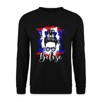 Belize Latino Belizer Belizerin Maya Geschenk - Unisex Pullover - Schwarz - Vorne - Alina (178cm) & Michal (187cm)