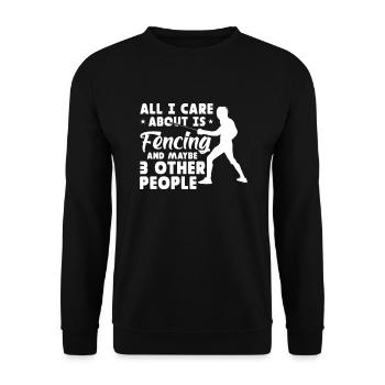 Fencing Sword Sabre Epee Fencing Gift - Unisex Sweatshirt - black - Front - Alina (178cm) & Michal (187cm)