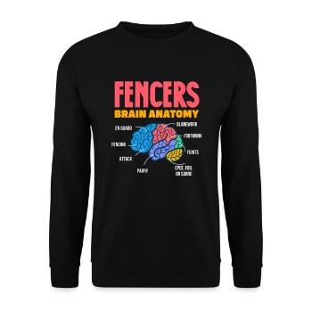 Fencing Sword Sabre Epee Fencing Gift - Unisex Sweatshirt - black - Front - Alina (178cm) & Michal (187cm)
