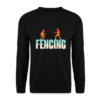 Fencing Sword Sabre Epee Fencing Gift - Unisex Sweatshirt - black - Front - Alina (178cm) & Michal (187cm)