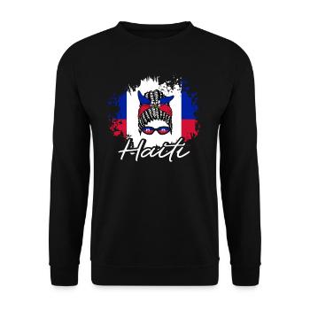 Haiti Haitianer Karibik Urlaub - Unisex Pullover - Schwarz - Vorne - Alina (178cm) & Michal (187cm)