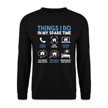 Agent immobilier Agent immobilier Cadeau - Sweat-shirt Unisexe - noir - Devant - Alina (178cm) & Michal (187cm)