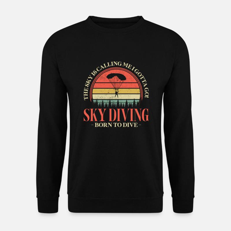 Skydive Skydiver Skydiving Fallschirm Geschenk - Unisex Pullover - Schwarz
