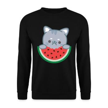 Melon pastèque Fruit d’été Cadeau végétalien - Sweat-shirt Unisexe - noir - Devant - Alina (178cm) & Michal (187cm)