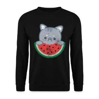Pastèque - Sweat-shirt Unisexe - noir - Devant - Alina (178cm) & Michal (187cm)