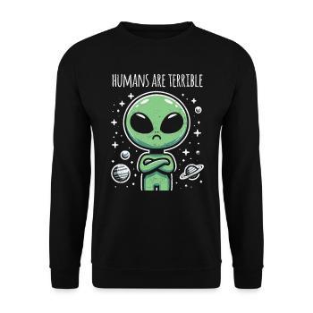 Alien - Unisex Pullover - Schwarz - Vorne - Alina (178cm) & Michal (187cm)