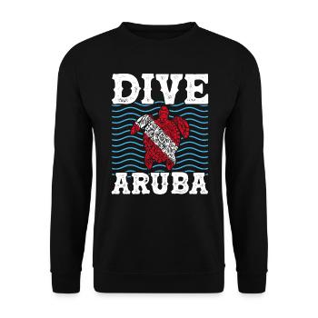 Aruba Caribbean Summer Ocean Beach Gift - Unisex Sweatshirt - black - Front - Alina (178cm) & Michal (187cm)