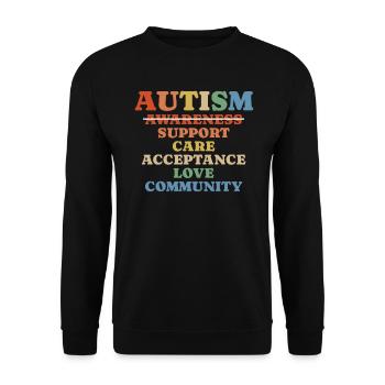 Autismus Awareness Day Autist Geschenk - Unisex Pullover - Schwarz - Vorne - Alina (178cm) & Michal (187cm)