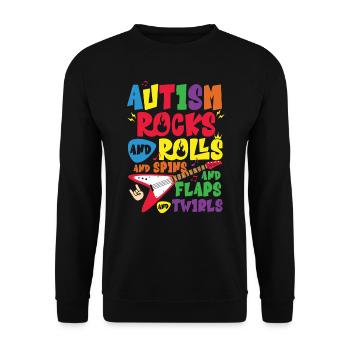 Autismus Awareness Day Autist Geschenk - Unisex Pullover - Schwarz - Vorne - Alina (178cm) & Michal (187cm)